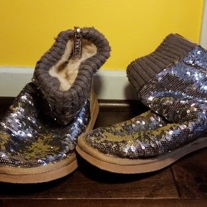Pink Reversable Sequin Boots